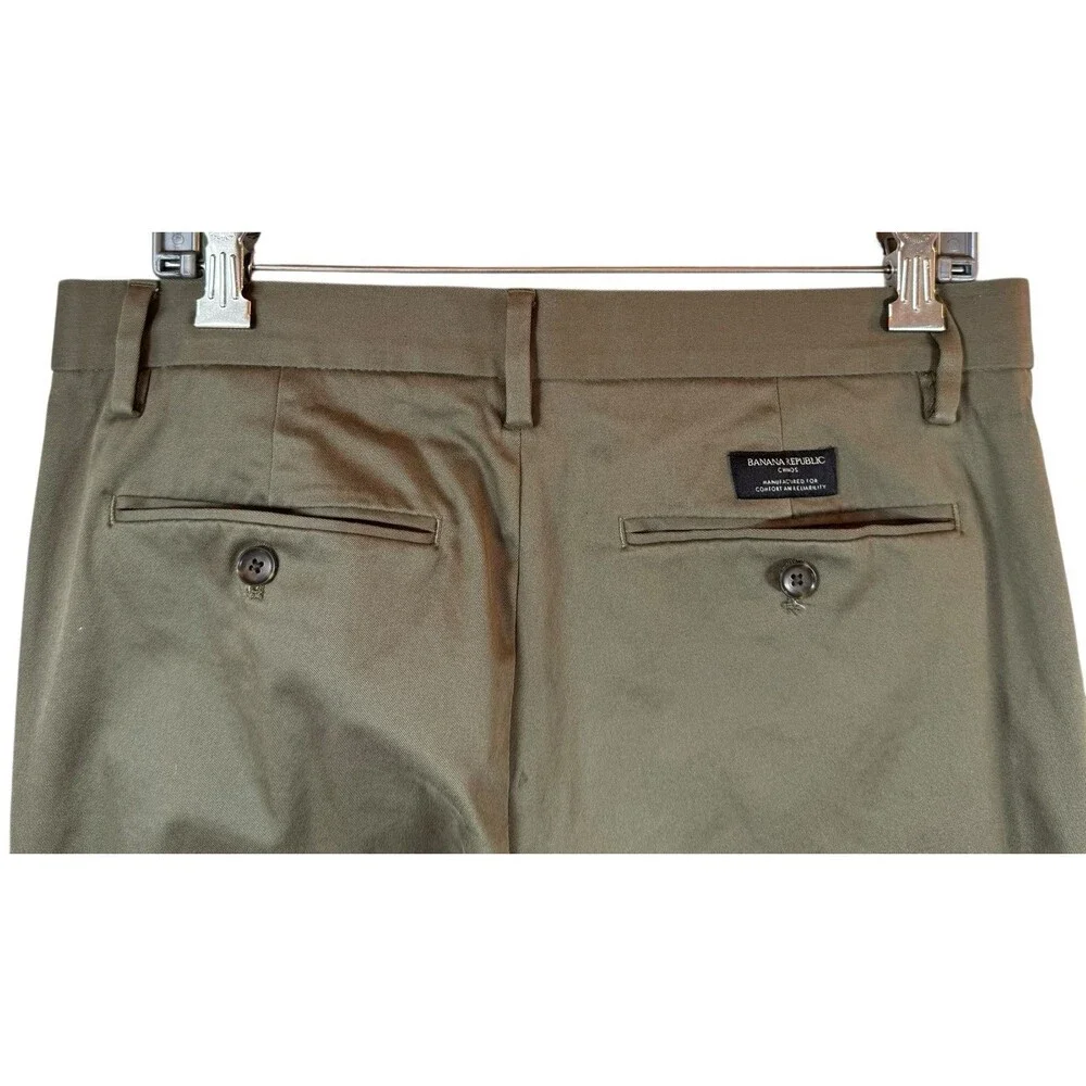 Banana Republic Pants Mens Size 31x32 Fulton Skinny Chino Khaki Flat‎ Front
